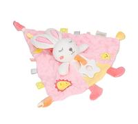 Acouto Manta de Seguridad para bebé Suavidad Masticable Forma de Conejito Rosa Calma Toalla de Seguridad para el Dormitorio Coloque el Mordedor Campanas de Cama para Morder Gancho de Conejito