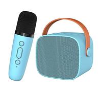 Acouto Máquina de Karaoke Altavoz Portátil con Sonido Envolvente HiFi con Micrófono para el Hogar Al Aire Libre Blanco Puede Experimentar el Sonido Máquina de Karaoke de Portátil Bluetooth (Blue)