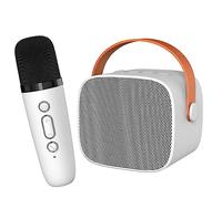 Acouto Máquina de Karaoke Altavoz Portátil con Sonido Envolvente HiFi con Micrófono para el Hogar Al Aire Libre Blanco Puede Experimentar el Sonido Máquina de Karaoke de Portátil Bluetooth (White)