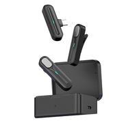 Acouto Micrófono Lavalier Inalámbrico de 2,4 GHz, Salida Estéreo Mono Conmutable con Rango de Transmisión de 20 M, Reducción de Ruido, Batería de Larga Duración de 5 Horas, (Salida Digital Tipo C)