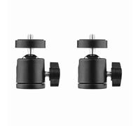 Acouto Mini Cabezal de Bola Giratorio, Soporte Giratorio de 360 Grados con Tornillo de 1/4 de Pulgada, para Cámara DSLR, Trípode, monopié, Soporte de Luz, Deslizador de Vídeo (Paquete de 2)