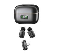 Acouto Mini Micrófono Lavalier Inalámbrico, Micrófono de Solapa con Cambiador de Voz AI con Reducción de Ruido con Interfaz Tipo C y Duración de Batería de 20 Horas, para Grabación de (Albaricoque