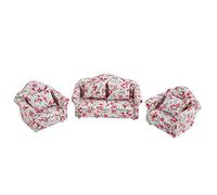 Acouto Mini Muebles de Casa de Muñecas sofá Suave de Flores Elegantes con Cojines Traseros para una Muñeca o una Casa de 1/12 (Pequeño Grupo de Flores)