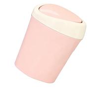 Acouto Mini Trash Can Desktop Mini Bote de Basura para Escritorio, Cubo de Basura Multiusos de Diseño Compacto de PP con Tapa, Organizador de Oficina Pequeño de 10,2 Cm (Rosado)