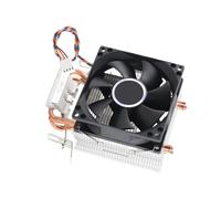 Acouto Mini Ventilador CPU 2 Heatpipes 8cm 56.8CFM Flujo de Aire Cojinete Aleación Bajo Ruido 20dBA para Plataforma Múltiple LGA1156 1155 775 FM1 AM3 AM2