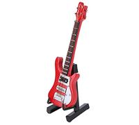 Acouto Modelo de Guitarra Eléctrica, Guitarra de Madera en Miniatura con Caja de Almacenamiento para Adornos de Instrumentos Musicales para la Decoración de Escritorio, Colección (rojo)
