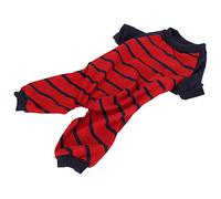 Acouto Mono para Perros de Interior Ropa Suave Monos para Perros de Poliéster Camisa a Rayas de Manga LargaSY59 Color de Contraste Gris L Que Trae y para Cuando el Material Hecho Comodidad y