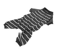 Acouto Mono para Perros de Interior Ropa Suave Monos para Perros de Poliéster Camisa a Rayas de Manga LargaSY59 Color de Contraste Gris L Que Trae y para Cuando el Material Hecho Comodidad y