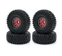 Acouto Neumáticos de Goma RC Crawler con Borde de Metal Neumáticos de Coche RC 4 Piezas de Repuesto Hexagonal de 12 Mm para 1/10 Axial SCX10 90046 SCX10 III AXI03007 AXI03003 Coche con una