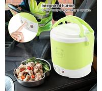 Acouto Olla Arrocera Eléctrica Portátil Multifuncional, 24V, 140W, 1L, Alimentos para Camiones Produce Any While Us Olla Arrocera Eléctrica para CamionesVaporizador de AlimentosArroz Portátil (GREEN)
