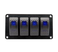 Acouto Panel de Interruptor Basculante de 4 Bandas y 5 Pines, Interruptores de Palanca Retroiluminados de Encendido y Apagado a Prueba de Agua para Automóvil, Vehículo, Remolque, Camión, SUV, Barco