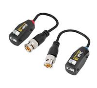 Acouto Par de Balun de Vídeo Pasivo Empalmado de Alta Definición de 8 MP, Terminal de Empuje, Tubo Transmisor de Par Trenzado con Extremos hacia Arriba. Mejora del Color de la Malla BNC a Prueba de