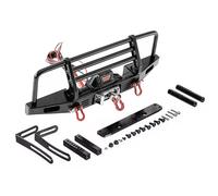 Acouto Parachoques Delantero de Metal con Cabrestante 2 Luces LED para 1/10 RC Car Crawler Compatible con Hsp Axial Scx10 D90 Hpi Car Upgrade Scx10 Hpi de Diseñado