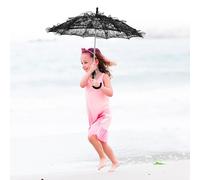 Acouto Paraguas de Algodón de Encaje Nupcial para Bodas, Accesorios de Fotografía de Baile El Encaje Es y para Paraguas con un Elegante y Delicado Alto, Este Elegante NupcialEncaje Nupcial (Black)