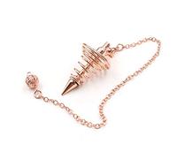 Acouto Péndulo Espiritual de Metal, Curación del Péndulo de Dowsing, Equilibrio, Identificar Campo de Energía, Péndulo de Prueba de Caída con Cadena para Pruebas de Chakras, (Oro rosa)