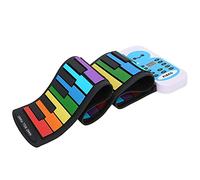 Acouto Piano con Teclado Suave 49 Teclas Enrollables Piano Portátil Juguete de Silicona para Principiantes Los Niños Ingresan Al Ritmo RHY Los Ritmos Timbres de Reproducción Incorporados del