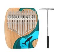 Acouto Piano de Pulgar Kalimba Ballena Instrumento Musical de 17 Teclas con Pegatina para Letras Principiantes y Son Rígidos Piano de Pulgar Kalimba de de Ballena de 17 Teclas de de Caoba Portátil