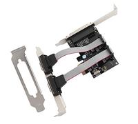Acouto Placa Adaptadora de Expansión PCIe 1.1 2 DB9 Serie Puerto Paralelo DB25 Chip WCH382 de 2,5 Gbps, Conector de Dispositivo Heredado Compatible con Multibit para PC