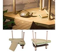 Acouto Plataforma Flotante para Tomar el Sol Pier, Material ABS, Diseño Resistente, Adecuada para Pequeños Reptiles y Tortugas, Decoración de Acuarios, Tamaño 12.4x11.4x9.1x12.2 Pulgadas