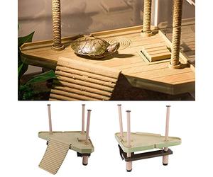 Acouto Plataforma Flotante para Tomar el Sol Pier, Material ABS, Diseño Resistente, Adecuada para Pequeños Reptiles y Tortugas, Decoración de Acuarios, Tamaño 12.4x11.4x9.1x12.2 Pulgadas