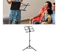 Acouto Plegable Solar Portable Stand Ajustable Black Stable Music Strietar para Practicar Instrumentos