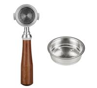 Acouto Portafiltro de café sin Fondo de 51 Mm Compatible con Máquina EC680 y EC685 de Palisandro de Portafiltro de café sin Fondo de Palo Inoxidable (ECO310 2 cestas de filtro incluidas)