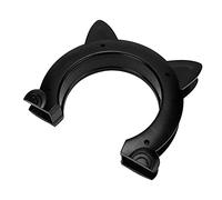Acouto Puerta de Tage con Lindo Diseño en Forma de Oreja de Gato Hecho de Material ABS, Acceso sin Barreras para Gatos, Adecuado para Cada Puerta Doméstica (Black)