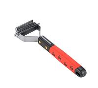 Acouto Rastrillos de Acero Herramienta de Aseo Rastrillos de Acero Inoxidable, Ergonómico Antideslizante, Elimina Nudos y Esteras para Mascotas de Pelo Largo, Herramienta de Aseo de Mascotas Roja