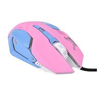 Acouto Ratón de Alta Sensibilidad de Alta Sensibilidad de 3200dpi para Comprender el Ratón de Juego con Cable para, Vista, 7, 8, OS - Material de ABS Rosado