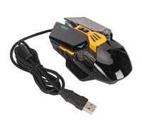 Acouto Ratón Ergonómico con Cable RGB Retroiluminado dpi 7 Teclas Programables para Juegos Oficina Estudio Amarillo 2400 4800 Puede a Través de Ratón con CableRatón para JuegosRatón de OficinaRatón