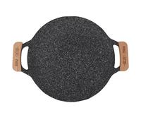 Acouto Sartén Redonda para Barbacoa, Parrilla Antiadherente de Metal, Placa para Barbacoa, Sartén Circular Multifuncional para Acampar Al Aire Libre XL para DISEÑAR un Diseño Sabroso para Acampar (L)