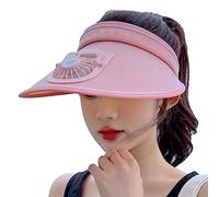 Acouto Sombreros para el Sol con Ventilador Viseras de Gran área para Mujeres y Niños Ventilador Recargable por USB Sombreros para el Sol con VentiladorSombrero para VentiladorSombrero para (PINK)