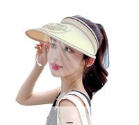 Acouto Sombreros para el Sol con Ventilador Viseras de Gran área para Mujeres y Niños Ventilador Recargable por USB Sombreros para el Sol con VentiladorSombrero para VentiladorSombrero para (Beige)