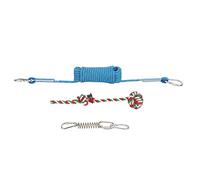 Acouto Spring Pole Dog Rope Toys 32 8ft Acero Inoxidable Duty Builder Interactivo Tether Tug Toy Perros para Tirar del Moño Bungee Dog ToySpring Pole Rope ToysDog Tree Tug ToyPerro