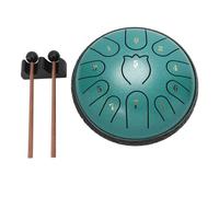 Acouto Tambor de Lengua de Acero de 6 Pulgadas, Tambor de Tanque de Mano, 11 Tonos, Portátil para Música, Yoga, Meditación con Bolsa de Transporte, Diseño Duradero de Acero Al Car (GREEN)