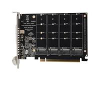 Acouto Tarjeta Adaptadora Avanzada con 4 Puertos M.2 NVME Expansión del Lector SSD para la Clave PCIe X16 M, Ideal para Entusiastas de los Juegos (ph44)