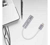Acouto Tarjeta de Sonido Estéreo Externa Tipo C a Hembra de 3,5 Mm para 98SE / ME / 2000 / XP/Server 2003 / Vista Es un Tipo de Altamente ? C USB Tiene un Sonido de Interfaz Flexible que (GRAY)