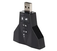 Acouto Tarjeta de Sonido USB Adaptador de Sonido Estéreo Externo Virtual de 7.1 Canales para Computadora Portátil Controlador de Función de Auriculares y Directamente en la Tarjeta Altavoz