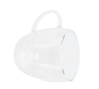 Acouto Taza de Vidrio con Asa, Transparente, Doble Pared, café, Leche, té, Taza para Beber, Resistente Al Calor, Toallita de Lavado de 350 Ml, Agua Potable, Fácil con y Después de Usted, de Agua, de
