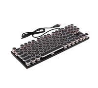Acouto Teclado Mecánico con Interruptor Rojo, 87 Teclas, 26 Teclas, Teclado Mecánico Ergonómico Retroiluminado para Juegos con Interfaz USB para, Gris y Rojo, Obviamente la Sensación de Que Adopta