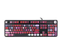 Acouto Teclado Mecánico con Lápiz Labial, Teclado para Juegos con Cable, 104 Teclas, Accesorio de Computadora Punk y sin Teclas, con Lápiz Labial, Mecánico con, Juegos Mecánicos