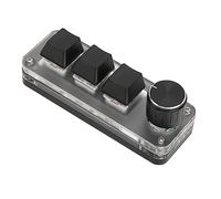 Acouto Teclado Personalizado 3 Teclas Red Interruptor Rojo Atendos con Tapón y Reproducción de RGB Retroiluminación de Retroceso Macro Teclado para la Computadora Portátil PC Personalizado