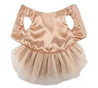 Acouto Vestido de Novia para Perros Poliéster con Lentejuelas Falda de Burbujas de Princesa para Mascotas Detalle de Flores de Ajuste Suave para Perros Pequeños Cachorro Tamaño S Traje para Fotos de