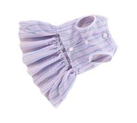 Acouto Vestido de Rayas para Mascotas Vestido de Gato Transpirable Primavera Verano con Lazo para Bichón Francés Teddy Pomeranian Azul Claro XL Tu Mascota Esta Raya de Rayas para MascotasVestido