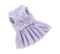 Acouto Vestido de Rayas para Mascotas Vestido de Gato Transpirable Primavera Verano con Lazo para Bichón Francés Teddy Pomeranian Azul Claro XL Tu Mascota Esta Raya de Rayas para MascotasVestido