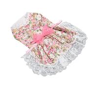Acouto Vestido para Suave Transpirable Lindo Elegante Vestido Floral para Cachorro con Lazo para Boda Diaria Fiesta de Cumpleaños XL Poliéster Premium para de PerroVestido Floral para PerroVestido