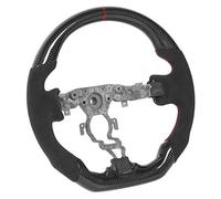 Acouto Volante de Fibra de Carbono de Gamuza con Costuras Rojas Apto para 370z 2009-2020 Volante Ergonómico y Can CaVolante de Fibra de CarbonoVolante de Fondo PlanoDirección de Gamuza