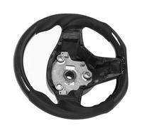 Acouto Volante de Fibra de Carbono Empuñaduras de Cuero Completo Fondo Plano Volante de Carreras Tipo D de Carreras de Carbono 3K con Revestimiento Simétrico Ergonómico Mejora la Fibra y el Lujoso