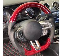Acouto Volante de Fibra de Carbono Rojo de Cuero Preperforado con Costuras Negras para V6 GT 2015-2017 El Lujo Se Siente, No El OEM Trae Esta Ergonomía Simplemente Disponible
