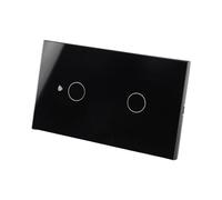 Acouto Wifi Smart Touch Panel 2 Gang Para APP Teléfono Control Remoto Función de Sincronización de Voz Interruptor de Luz Inteligente Para el Hogar Negro Para su Life Mobile Necesita Para Ser